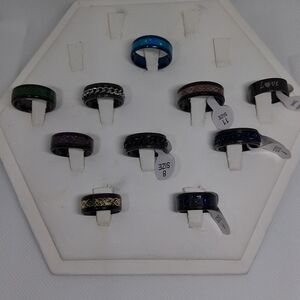 Assorted Black w/Color Stylish Stainless Steel Rings